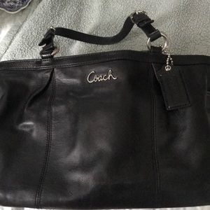 Coach black leather handbag